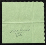 Muhammad Ali Signed Wedding Napkin dated 1979 (JSA Auction Letter)