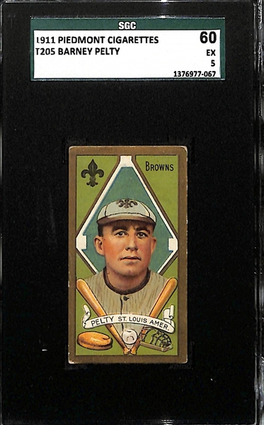 1911 Piedmont Cigarettes T205 Barney Pelty SGC 5