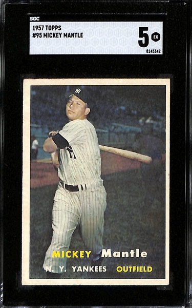 1957 Topps Mickey Mantle #95 Graded SGC 5