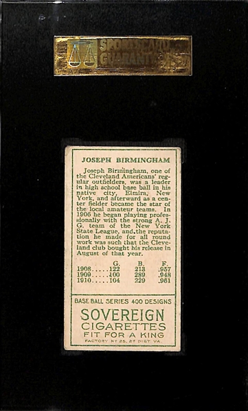 1911 Sovereign Cigarettes T205 Joseph (Joe) Birmingham SGC 5