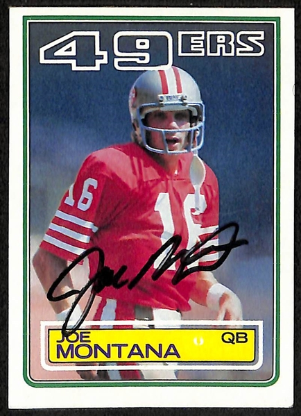 Signed 49ers Lot - 1986 Topps Signed Jerry Rice Rookie & 1983 Topps Signed Joe Montana (JSA Auction Letter)