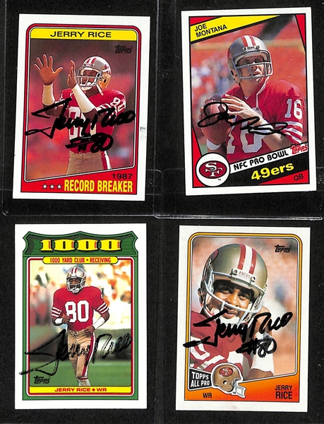 Lot of (10) Autographed Topps Cards - (4) Jerry Rice, (1) Joe Montana, (5) Steve Young  (JSA Auction Letter)