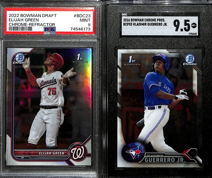 Lot of (11) Graded and Ungraded Baseball Cards w. Vladimir Guerrero Jr., Ronald Acuna Jr., and Jackson Holliday Rookies!