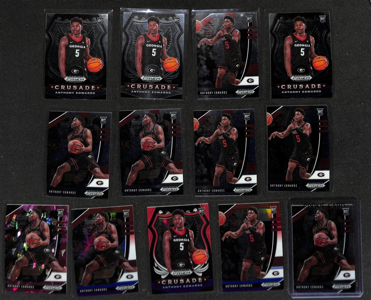 Lot of (20+) 2020-21 Anthony Edwards Rookie Cards from Various Sets