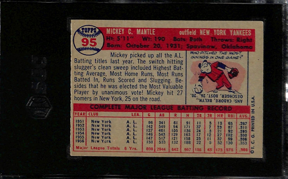 1957 Topps Mickey Mantle #95 Graded SGC 6