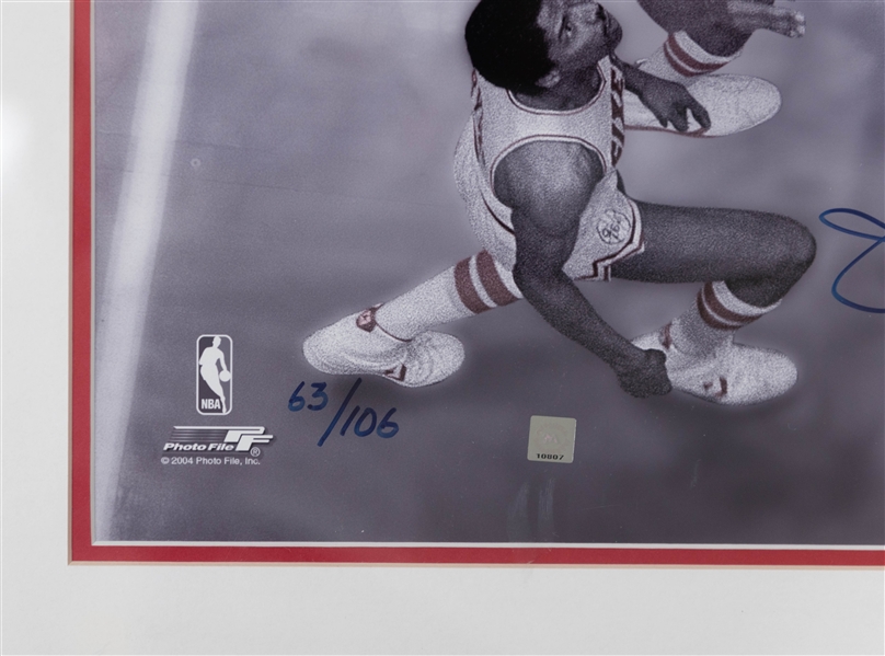 Autographed 16 x20 Julius Erving Photo in a 21 x 25 Matted Frame (+JSA Auction Letter)