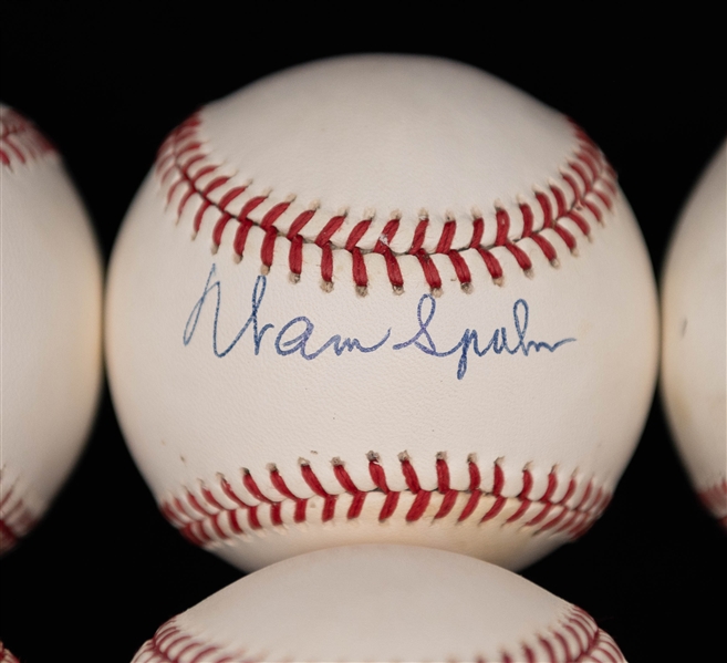 Lot of (6) Signed Baseballs w. Warren Spahn, Orlando Cepeda, Happy Chandler, Pete Gray, + (JSA Auction Letter)