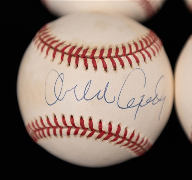 Lot of (6) Signed Baseballs w. Warren Spahn, Orlando Cepeda, Happy Chandler, Pete Gray, + (JSA Auction Letter)