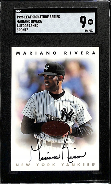 1996 Leaf Signature Series Mariano Rivera Bronze Autograph SGC 9