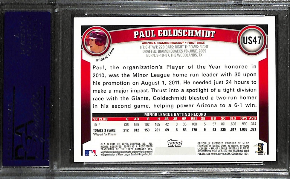 2011 Topps Update Paul Goldschmidt Diamond Anniversary Rookie Card #US47 - PSA 10 (RC)