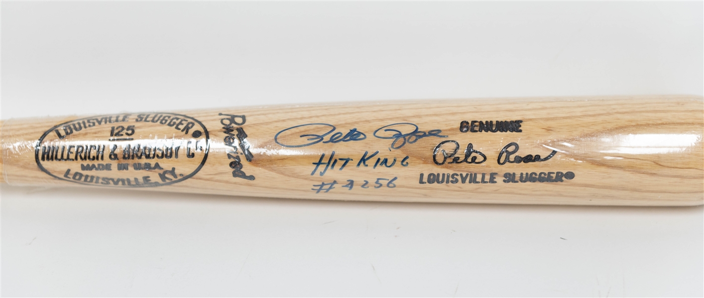 Pete Rose Signed Louisville Slugger Baseball Bat (+JSA Auction Letter)