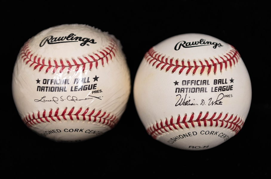 Rawlings Official National League Baseballs Signed by Pete Rose & HOFer Steve Carlton (+JSA Auction Letter)