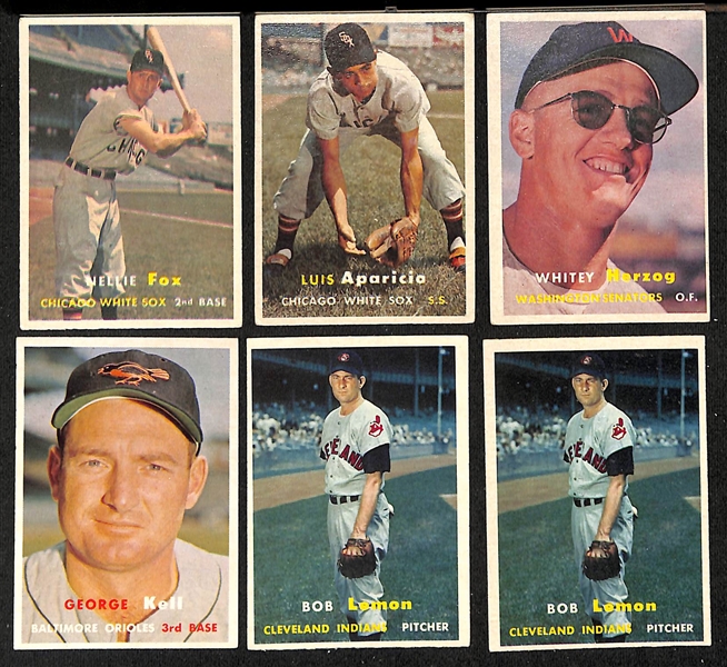 Lot of Approx (360) 1957 Topps AL Baseball Cards w. Kaline & (2) Colavito RC