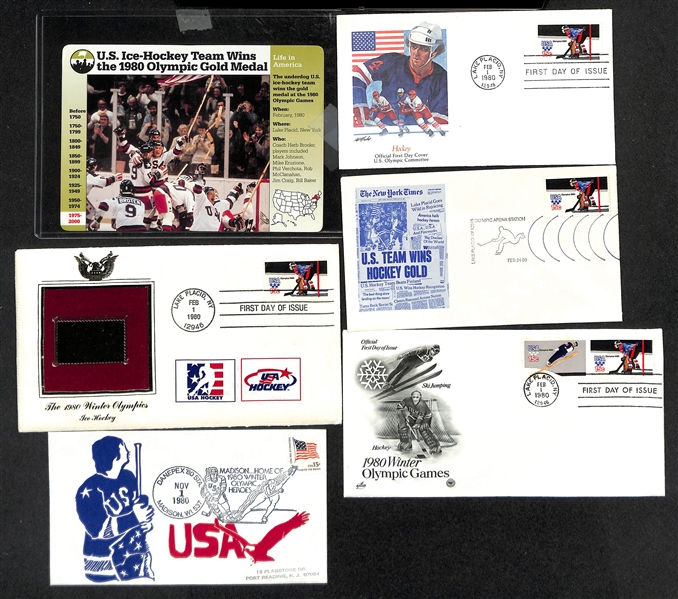 Lot of 1980 US Olympic Hockey Team Memorabilia w. Jim Craig & Mike Eruzione 