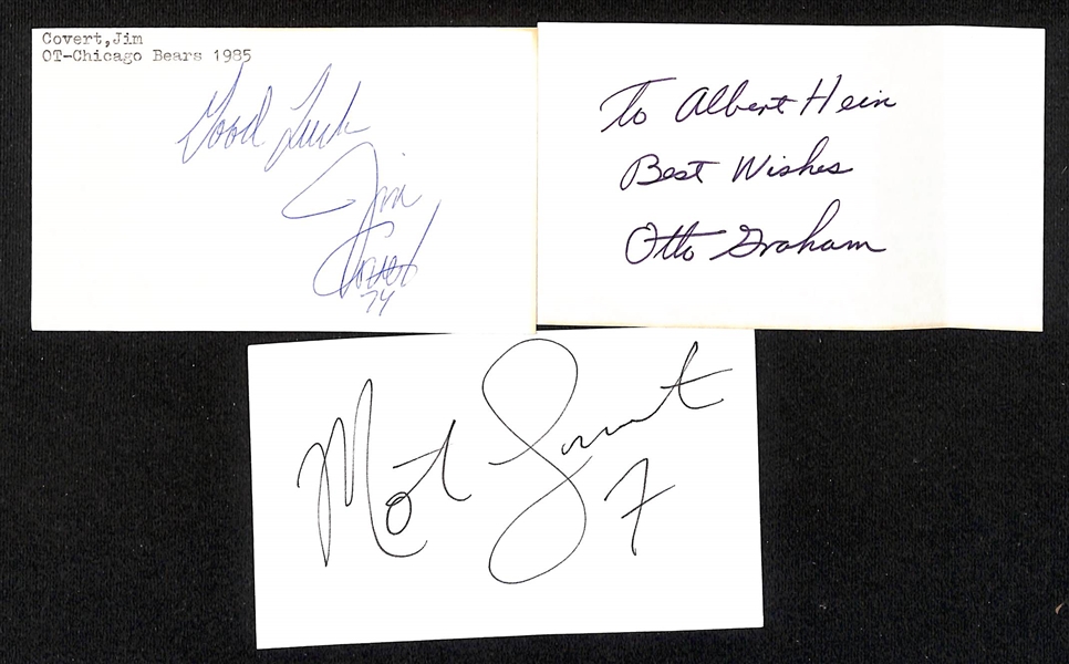 Lot of (140+) Football Signed Index Cards w. Earl Campbell, London Fletcher, Rickey Jackson + (JSA Auction Letter)