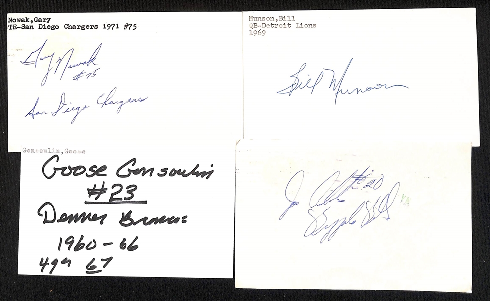 Lot of (140+) Football Signed Index Cards w. Earl Campbell, London Fletcher, Rickey Jackson + (JSA Auction Letter)