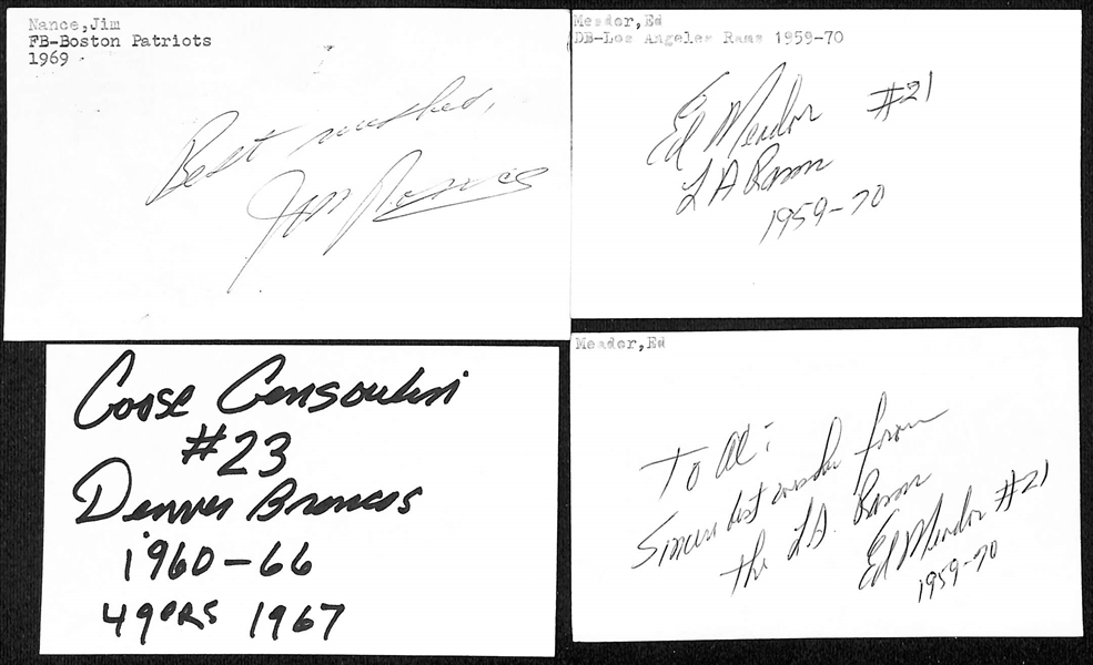 Lot of (120+) Football Signed Index Cards w. Warren Moon, Andre Reed, Willie Roaf, + (JSA Auction Letter)