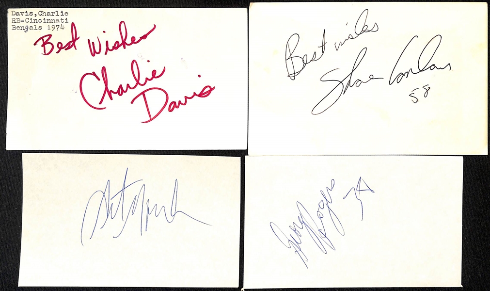 Lot of (120+) Football Signed Index Cards w. Warren Moon, Andre Reed, Willie Roaf, + (JSA Auction Letter)