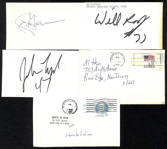 Lot of (120+) Football Signed Index Cards w. Warren Moon, Andre Reed, Willie Roaf, + (JSA Auction Letter)