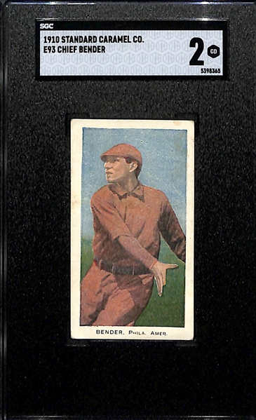 1910 E93 Standard Caramel Chief Bender (HOF) Graded SGC 2