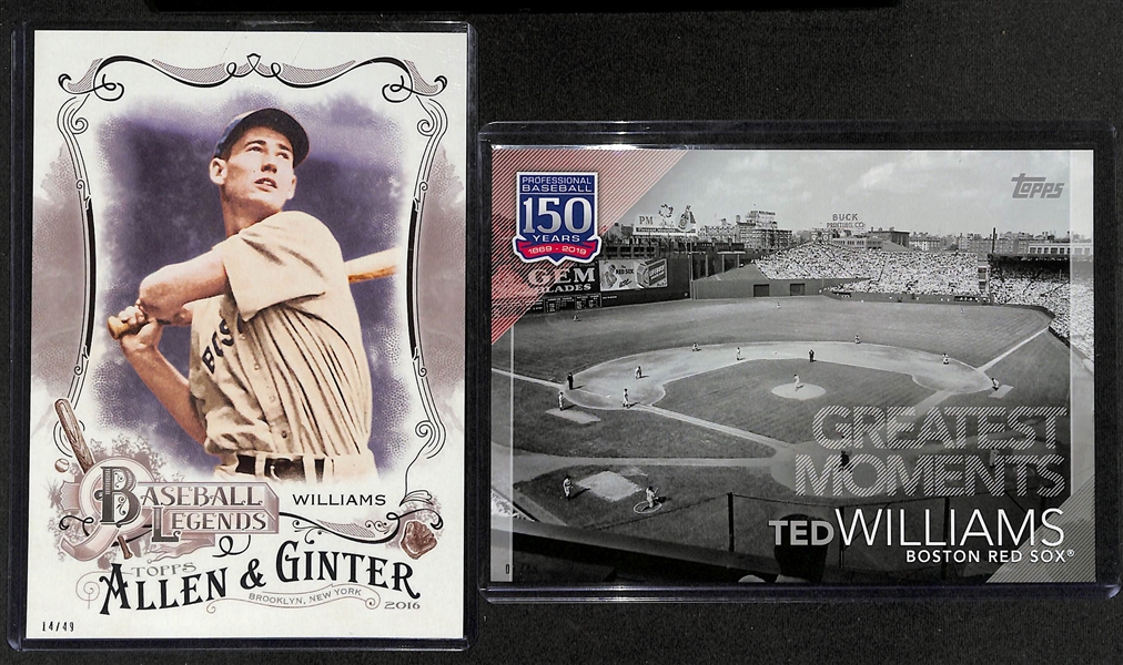 Lot of (12) Topps 5x7 Cards Serial Numbered to 49 w. Lou Gehrig, Ted Williams, Bob Feller, Stan Musial