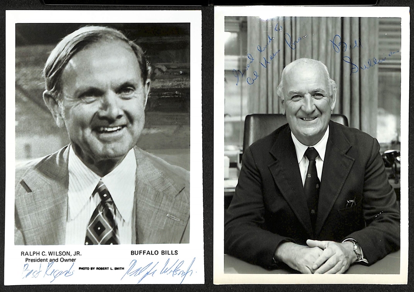 Lot of (7) Signed Sports Team Owner Photos/Letter w. Ray Kroc (Former CEO of McDonald's and Former San Diego Padres Owner) & Ralph Wilson