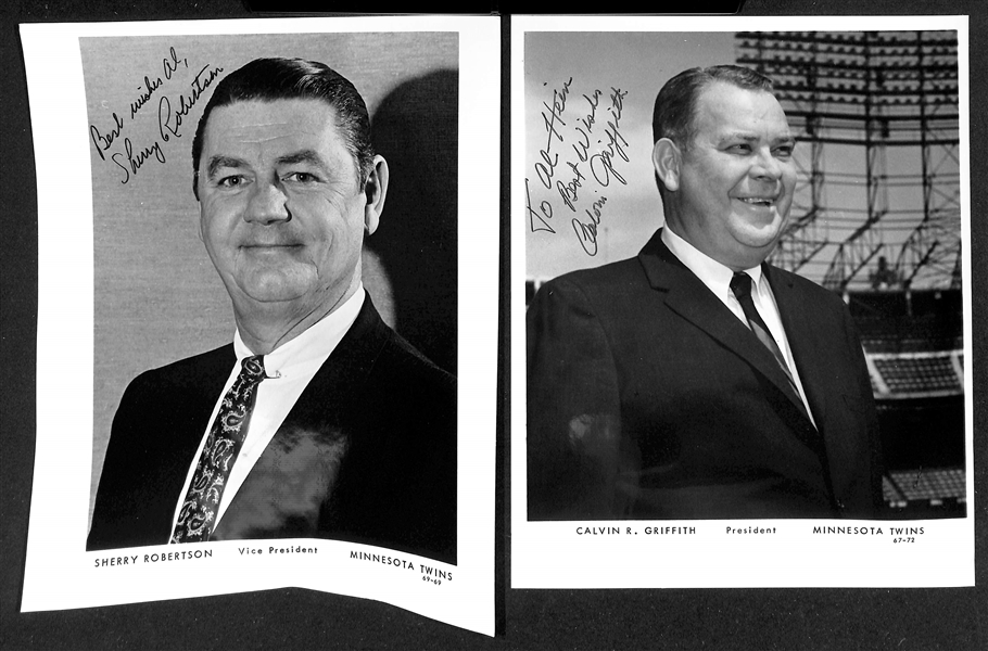 Lot of (10) Signed Photos and Letters of Sports GMs/Executives and Commissioners w. Pete Rozelle, Larry O'Brien, Sherry Robertson + (JSA Auction Letter)