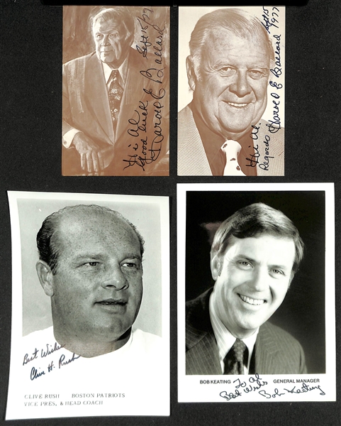 Lot of (10) Signed Photos and Letters of Sports GMs/Executives and Commissioners w. Pete Rozelle, Larry O'Brien, Sherry Robertson + (JSA Auction Letter)