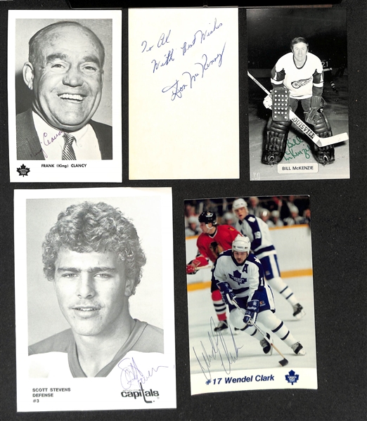 Lot of Over (175) Signed Team Photo Cards w. King Clancy, Craig Ramsay, Boom Boom Geoffrian, + (JSA Auction Letter)