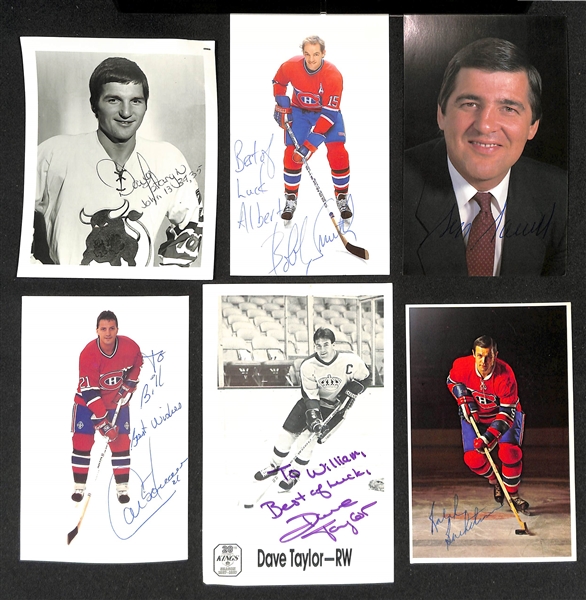 Lot of Over (175) Signed Team Photo Cards w. King Clancy, Craig Ramsay, Boom Boom Geoffrian, + (JSA Auction Letter)