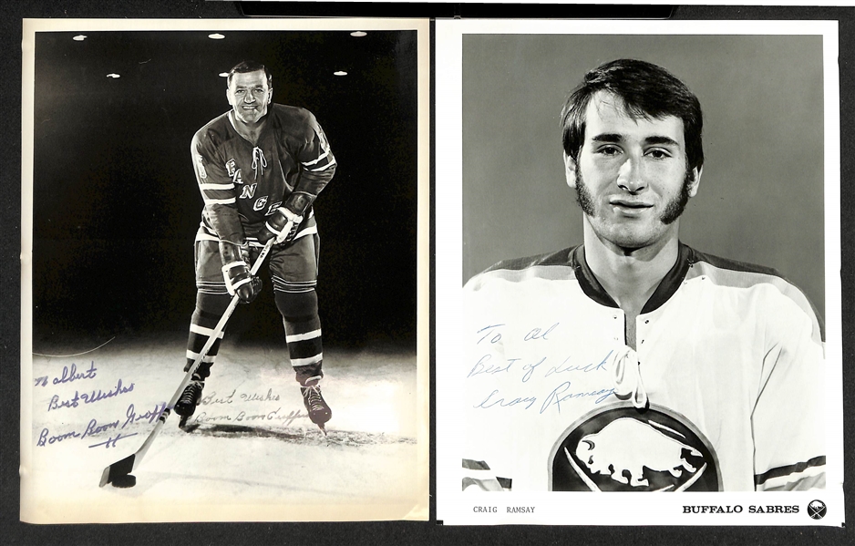 Lot of Over (175) Signed Team Photo Cards w. King Clancy, Craig Ramsay, Boom Boom Geoffrian, + (JSA Auction Letter)