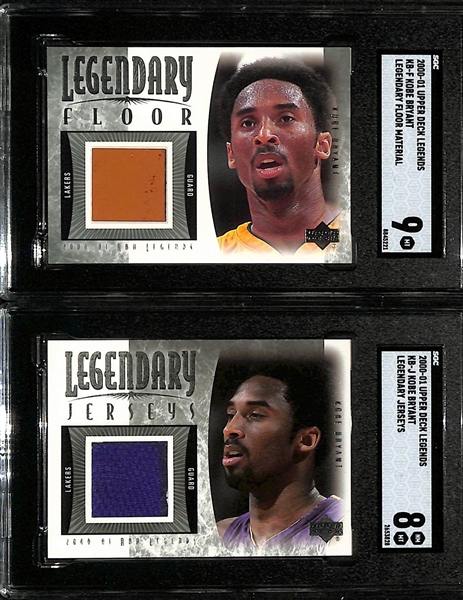 Lot of (2) SGC Graded 2000-21 UD Legends Koby Bryant Memorabilia Cards