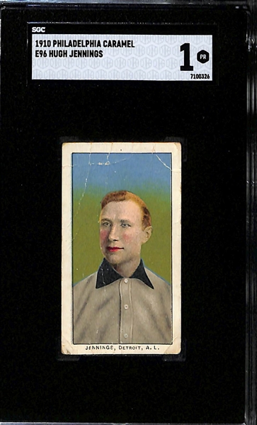 1910 E96 Philadelphia Caramel HOFer Lot - Mordecai Brown (SGC 2.5) & Hugh Jennings (SGC 1)