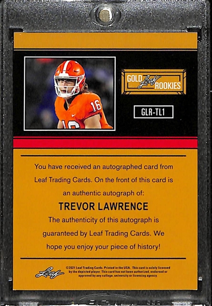 2021 Leaf Platinum Spectrum Trevor Lawrence Auto Encased Rookie Card #/50