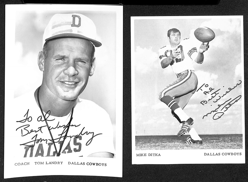 Lot of (10+) Signed Dallas Cowboys Photos w. Tom Landry, Mike Ditka, + (JSA Auction Letter)