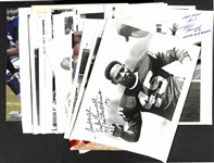 Lot of (45+) Signed Team Issued Photos w. Emlen Tunnell, Ken Strong, Frank Gifford, + (JSA Auction Letter)