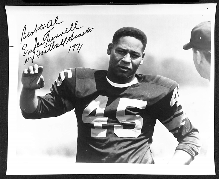 Lot of (45+) Signed Team Issued Photos w. Emlen Tunnell, Ken Strong, Frank Gifford, + (JSA Auction Letter)