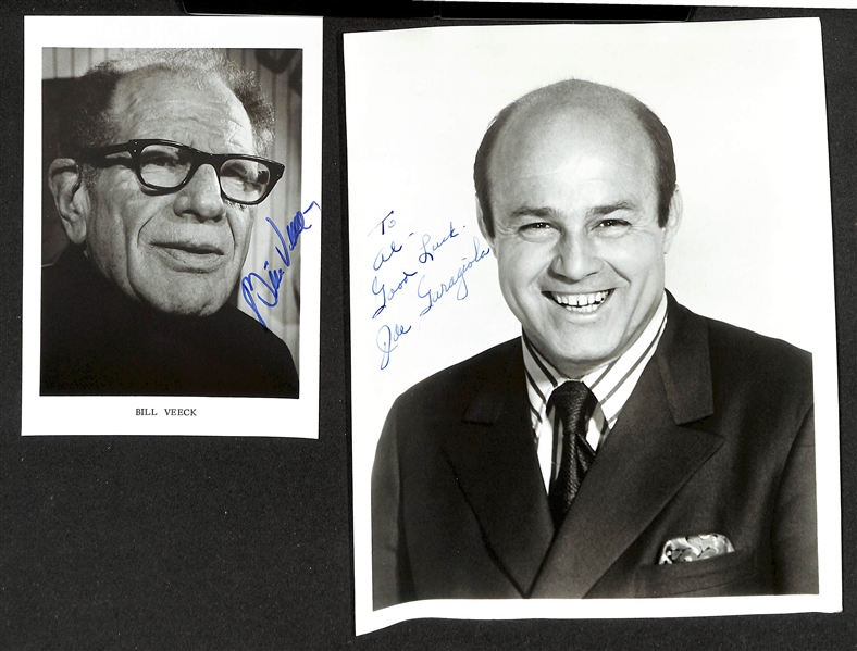 Lot of (20+) Mostly Sportscaster Signed Photos w. Bill Veeck, Joe Garagiola, Harry Kalas, + (JSA Auction Letter)