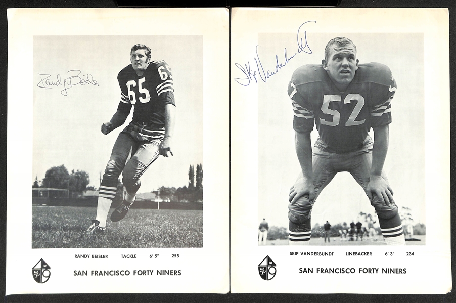 Lot of (10+) Signed San Francisco 49ers Photos w. Jim Johnson, Eddie Dove, Randy Beisler, + (JSA Auction Letter)