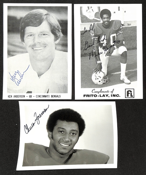 Lot of (65+) Signed Team Issued Football Photos w. John Matuszak, Art Donovan, Fran Tarkenton, + (JSA Auction Letter)