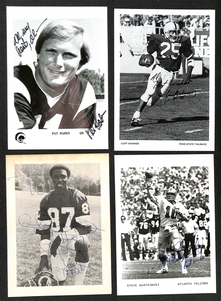 Lot of (65+) Signed Team Issued Football Photos w. John Matuszak, Art Donovan, Fran Tarkenton, + (JSA Auction Letter)