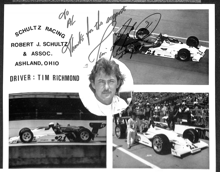 Lot of (35+) Signed Racing Photos with Mark Donahue, Dale Earnhardt Sr, Tim Richmond, + (JSA Auction Letter)