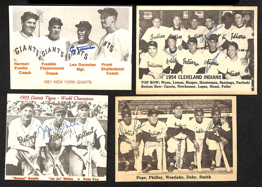 Lot of (32+) Signed Baseball Photos w. Leo Durocher, Bowie Kuhn, Sheldon Chief Bender, Don Larson + (JSA Auction Letter)