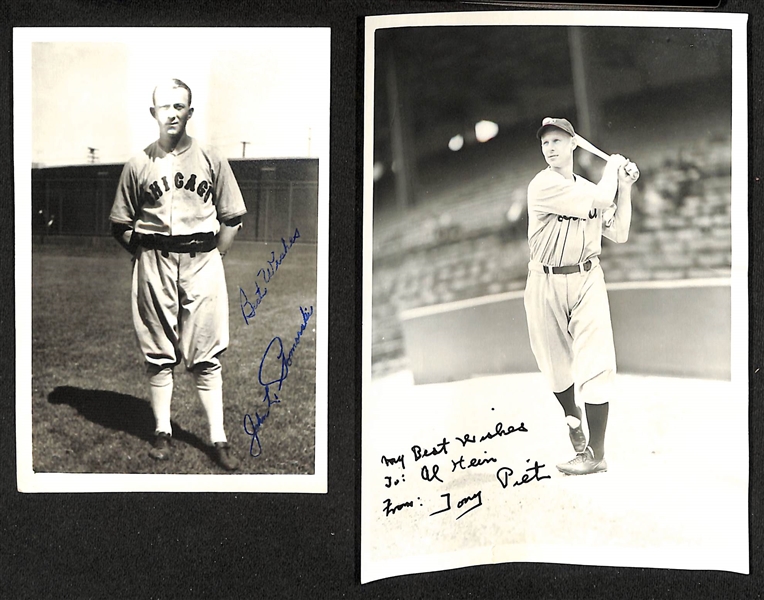 Lot of (32+) Signed Baseball Photos w. Leo Durocher, Bowie Kuhn, Sheldon Chief Bender, Don Larson + (JSA Auction Letter)