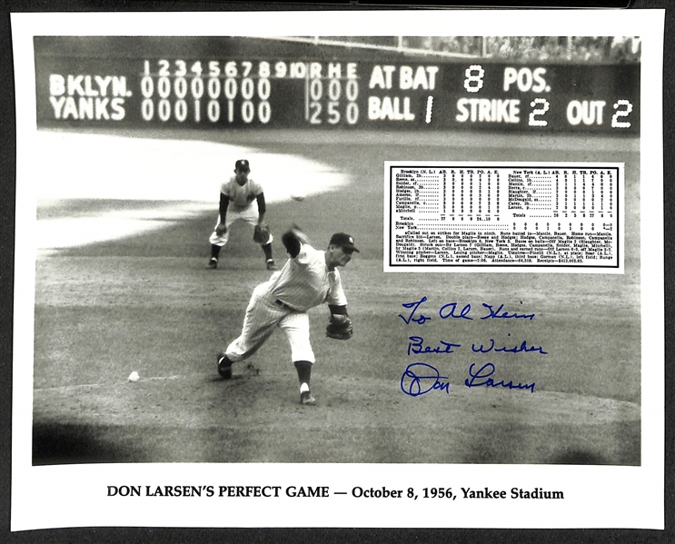 Lot of (32+) Signed Baseball Photos w. Leo Durocher, Bowie Kuhn, Sheldon Chief Bender, Don Larson + (JSA Auction Letter)