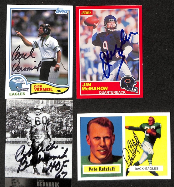 Lot of (40+) Signed Football & Baseball Cards inc. Mike Ditka, Paul Hornung, Verne Lundquist (+JSA  Auction Letter)