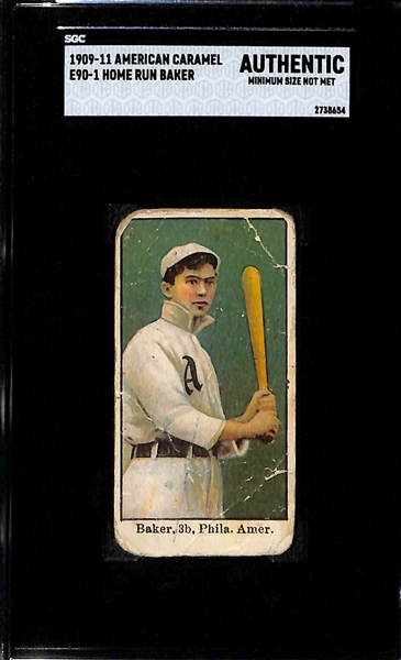 1909-11 E90-1 American Caramel Philadelphia A's HOFer Lot - Eddie Plank & Home Run Baker (Both Graded SGC Authentic)