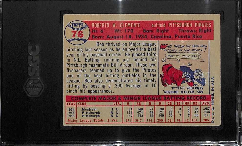 1957 Topps Bob Clemente #76 SGC 4 