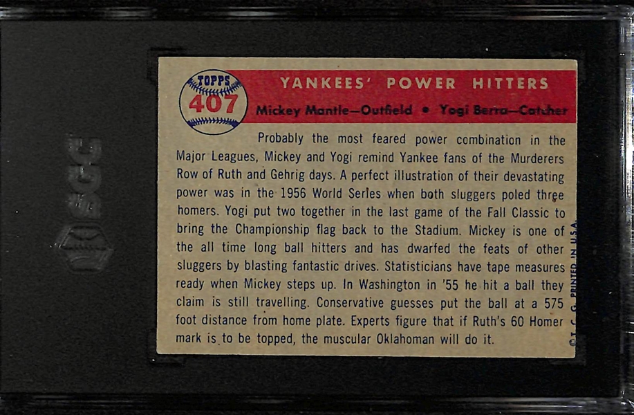 1957 Topps Yankees' Power Hitters #407 SGC 3 