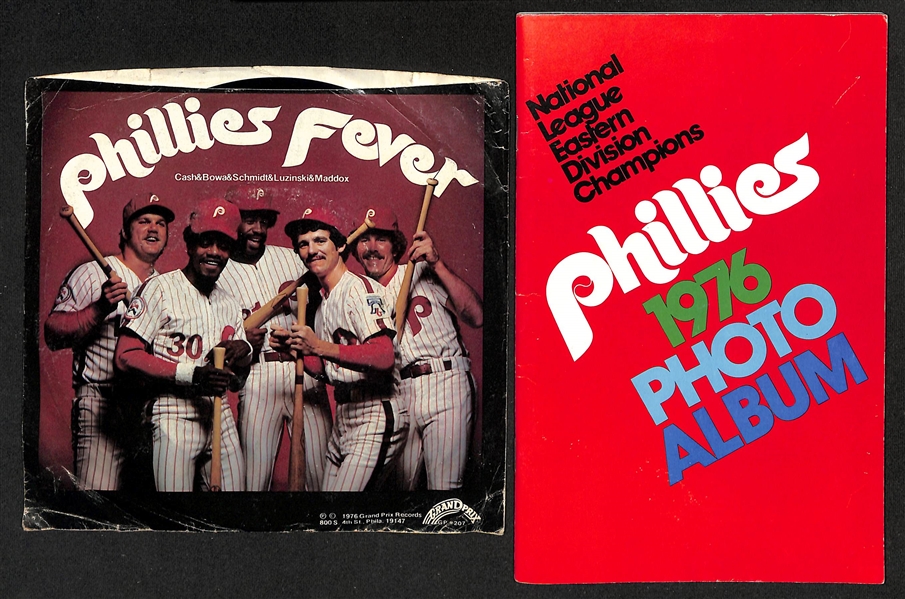 Lot of (5) Signed Phillies Items w. (3) Mike Schmidt & Richie Ashburn + Phillies Related Memorabilia (JSA Auction Letter)